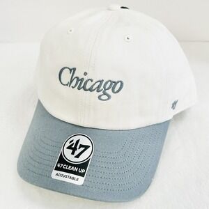 '47 Brand Chicago White Sox Foundation Script Clean Up Hat Cap Adjustable Beige